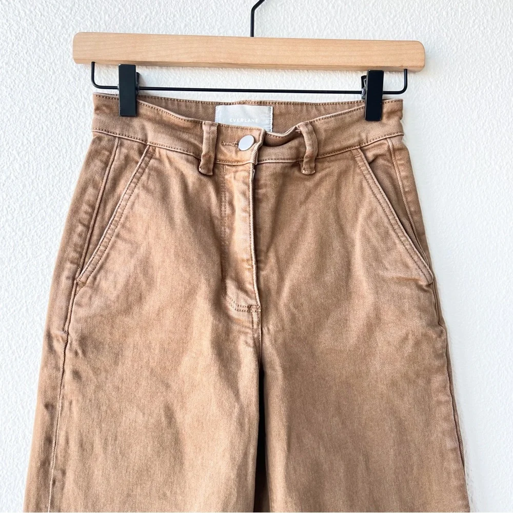 Everlane Wide Leg Crop Pants in Golden Brown 00 - Picture 6 of 8